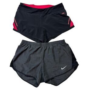 Nike Dri-Fit Gray | New Balance Pink & Black | Women's Medium Athletic Shorts